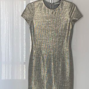 alice + olivia Silver Foil Dress